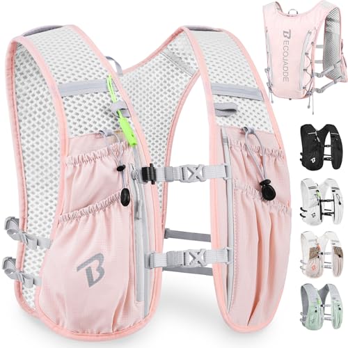 Laufweste 5 Liter für Damen und Herren, ideal für Marathon, Trailrunning, Radfahren, Wandern und Joggen, Rosa