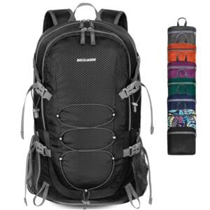 Ultraleichter Faltbarer Rucksack Wanderrucksack Herren Damen 40L Wasserdichter Reiserucksack für Wandern, Reisen, Radfahren und Klettern