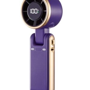 Tragbarer Turbo-Handventilator mit 5 Gängen, hoher Geschwindigkeit und wiederaufladbarem 4000 mAh-Akku für maximale Komfort-Kühlung bei Reisen und Strandurlaub