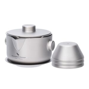 Doppelschichtiger Teebereiter mit Filterdeckel von Boundless Voyage - perfekter Begleiter für Teeliebhaber bei Zuhause, Camping oder Reisen.