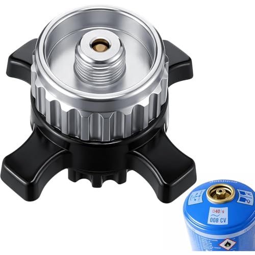Gaskartuschen Adapter für Campingaz CV Easy Clic, kompatibel mit EN417 Schraubventil, Gasadapter aus Messing & Metalllegierung