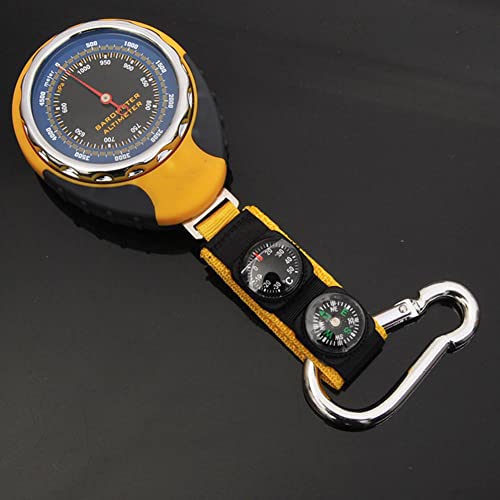 Höhenmesser, Thermometer, Kompass und Karabiner in einem - ideal für Outdoor-Aktivitäten wie Wandern und Camping