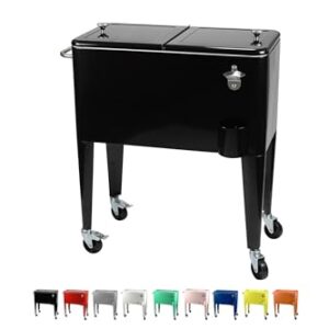 Amerikanische Kühlbox, Kühlwagen, Party Getränkekühler, Schwarz für Outdoor-Aktivitäten und Veranstaltungen