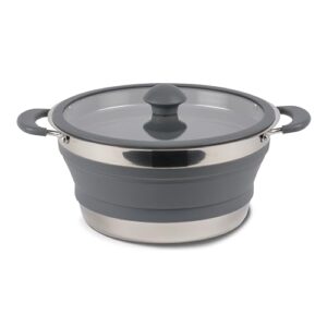 Kampieren 3 L Faltbarer Kochtopf, Camping-Outdoor-Kochgeschirr, Leichtgewichtsstöpfe, ideal für Camping-Abenteuer, einfach zu reinigen und zusammenklappbar.