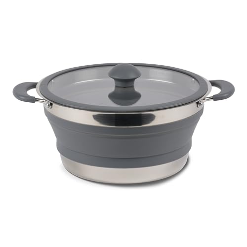 Kampieren 3 L Faltbarer Kochtopf, Camping-Outdoor-Kochgeschirr, Leichtgewichtsstöpfe, ideal für Camping-Abenteuer, einfach zu reinigen und zusammenklappbar.