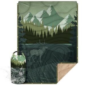 Campingdecke ultraleicht warm wasserabweisend für Wandern Reisen Hängematte Van Flugzeug Decke Thermal Sherpa & Ripstop 200x145cm