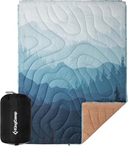 Campingdecke Warm Thermal Sherpa & Ripstop, Extra dick und wasserdicht für Camping, Picknicks und Strand