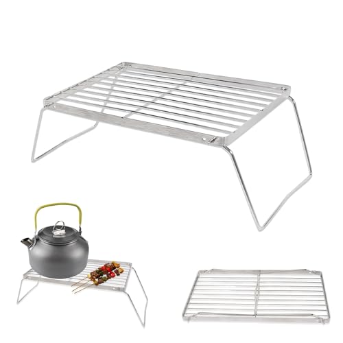 Klappbarer Grillrost, 30 x 16 cm Campinggrillrost Outdoor Grillgitter zum Tragbaren Lagerfeuergrill