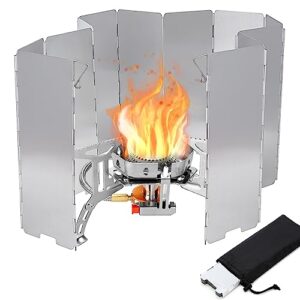 Campingkocher mit Windschutz und 12 Platten, leistungsstark für Outdoor-Ausflug, winddichtes Design und langlebiges Material aus Aluminiumlegierung.