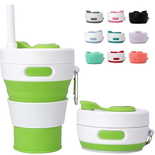 BPA-freier Reisebecher mit silikonischem Gehäuse, integriertem Deckel mit Stroh und wiederverwendbarem Design für Camping-, Picknick- oder Wander-Erlebnisse