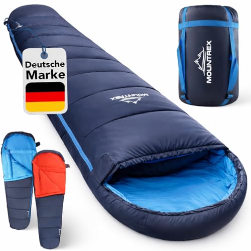 Winterschlafsack für Erwachsene und Jugendliche - Warm & Leicht (1,5 kg) - Camping Outdoor Winterschlafsack Mumienschlafsack mit Koppelbarkeit - Ideal für Winter oder Campinggebrauch