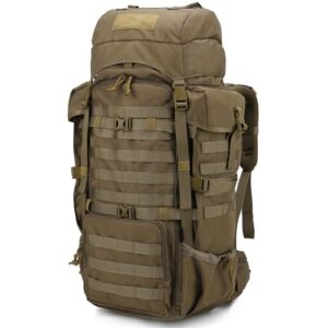 Geräumiger und funktionaler Trekkingrucksack für Outdoor-Aktivitäten wie Wandern, Bergsteigen und Reisen. Große Kapazität von 70 Litern mit vielen Fächern und Taschen.
