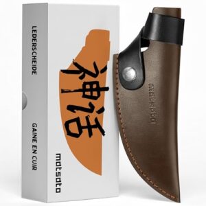 Lederhülle für Küchenmesser, robuste Lederhülle Messer 15,7 cm Klinge, Matsato Messerscheide Leder