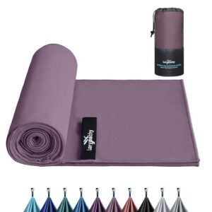 Mikrofaser Handtuch, Ultraleicht und Saugstark, Silberionen Behandlung, Ideal für Fitness, Yoga, Reisen, Camping, Wandern und Strand