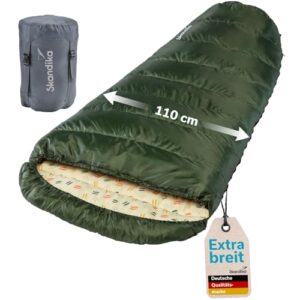 XXL-Mumienschlafsack von Skandika mit Polycotton-Innenfutter, ideal für Erwachsene, koppelbar und atmungsaktiv, bis -12°C, 220 x 110 cm