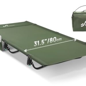 Ergiebiger Schlaf im Freien mit dem Sportneer Feldbett Klappbett, 80cm Ultra breit und stabil für Camping, Zelten und Rucksackreisen