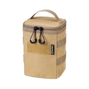 Thous Winds Laternen Aufbewahrungstasche, Camping Petroleumlampe Tasche für Memory Kerosin Laterne - YKK-Zweifachreißverschluss - Wasser-, Schmutz- und Reißfest - 2 Halter (Khaki)