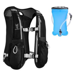 Ultraleicht reflektierender Laufrucksack für Laufen, Marathon, Jogging und Radfahren mit 7 Taschen und Trinkblasenfaden.