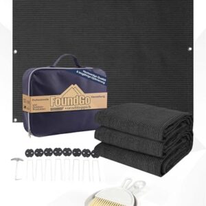 FoundGo Vorzeltteppich mit Ösen, hochwertiger 280g/m² HDPE-Material für Outdoor-Befestigung und Reinigungsfreiheit, anthrazitfarben