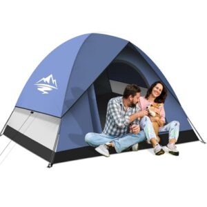 Campingzelt für 2, 3 oder 4 Personen mit automatischer Schnellaufbau-Funktion. Wasserdicht und winddicht. Kuppelzelt mit Regenschutz. Ideal für Camping, Wandern und Trekking.