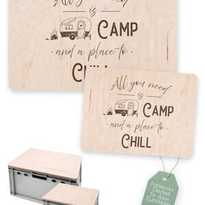 Ergänzer für Eurokiste, personalisierter Deckel, ideal für Camping-Fans und Outdoor-Enthusiasten.