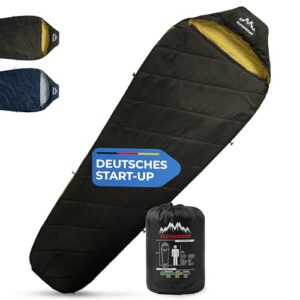 ALPENWERT Schlafsack Sommer Ultraleicht & klein - Wasserabweisend, YKK Reißverschluss und Kältebrücke für Camping und Festival