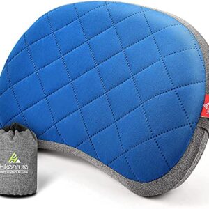 Ergonomisches Aufblasbares Kissen für den Camping- und Reisesport, bequemes Kopfkissen mit abnehmbarem Bezug, leicht zu transportieren und aufblasen