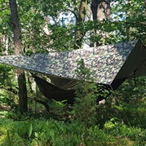 Bushmen Thermo Tarp 3 x 3 Meter Camouflage, Regendach mit isolierender und reflektierender Schicht für Outdoor-Aktivitäten wie Camping oder Hiking