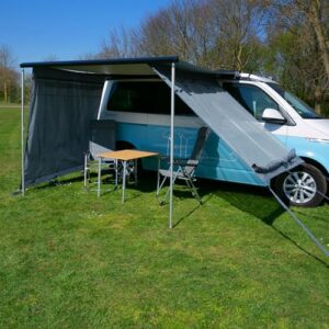 Campingbus-Schutzwände für Markise mit 2 m Auszug - Sonnenschutz und Regenschutz für Ihren Campingbus oder Wohnwagen