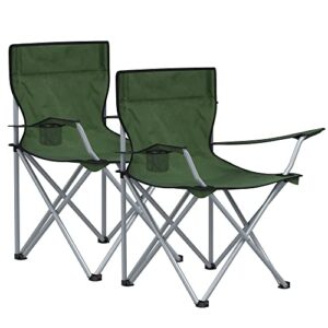 Camping-Klappstuhl mit Armlehne und Getränkehalter, ideal für den Außenbereich, Camping, Garten, Angeln, Strand, Terrasse