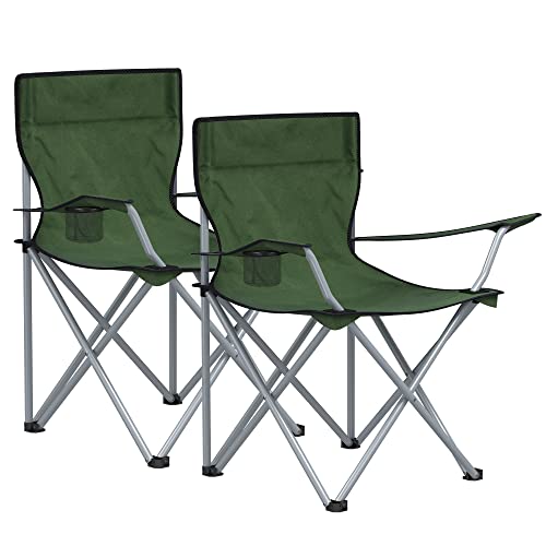 Camping-Klappstuhl mit Armlehne und Getränkehalter, ideal für den Außenbereich, Camping, Garten, Angeln, Strand, Terrasse