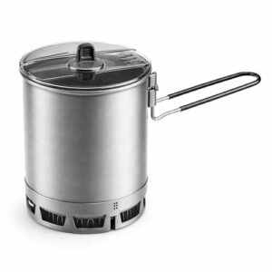 Camping Kochtopf mit Wärmetauscher, ultraleicht und kompakt für Outdoor-Kochen