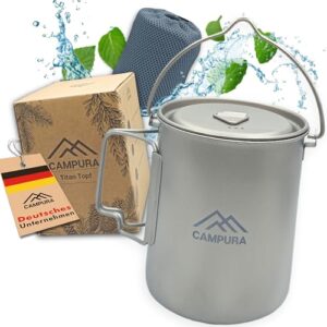 Campura Titan Topf 750ml Ultraleicht, robust und hitzebeständig für Wandern, Outdoor Camping, Survival & Bushcraft