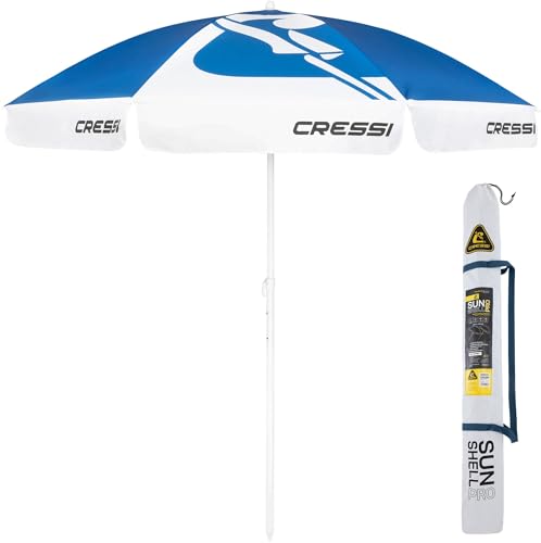 Leichter und tragbarer Sonnenschirm für den Außenbereich zum Schutz vor Sonne und Wetter, blau/weiß/schwarz, Ø 220cm