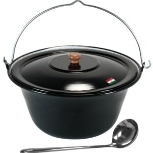 GRILLPLANET Gulaschkessel 10 Liter mit emailliertem Deckel - perfekter Begleiter für Grill-Abenteuer