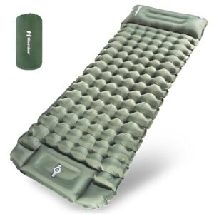 Isomatte für Camping, Aufblasbar mit Fußpresse Pumpe, Ultraleicht für Outdoor Wandern Strand und Backpacking