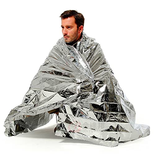 Lebensrettende Decke im Freien - Solar-Notfalldecke aus Aluminiumfolie mit Wärmedämmfunktion für Überleben im Freien, Camping und Wandern
