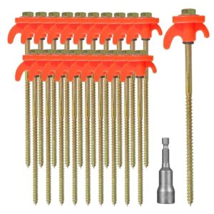 KEELYY 20x Zeltheringe, Stahl mit Gewinde, Schraubheringe für Camping und Outdoor, harte Boden, Wald, Wiesen, Gras, Robust & Stark