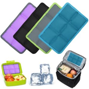 Flexible Kühlpads aus weichem Polyester - 4 Stück klein, wiederverwendbar für Lunchboxen und Kühltaschen