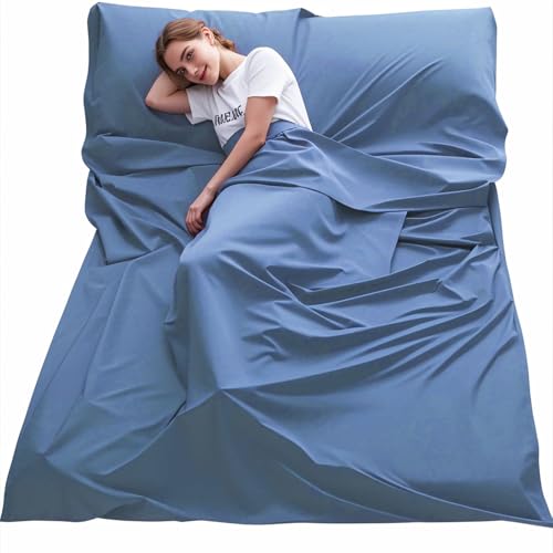Leichter und atmungsaktiver Hüttenschlafsack mit Mikrofaser-Innenfutter, ideal für Hotel, Camping, Ausflüge, Bergsteigen