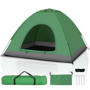 LEADZM Campingzelt für 3-4 Personen, tragbares Kuppelzelt mit wasserdichtem und winddichtem UV-Schutz, Fiberglas-Gestell für Outdoor-Camping-Picknick