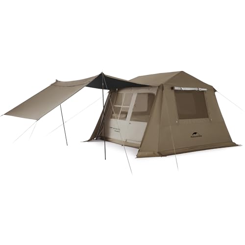 Campingzelt für 3-4 Personen, Naturehike Village 6.0㎡ Familienzelt, großes Tunnelzelt mit 2000mm Wassersäule, perfekt für Campingabenteuer