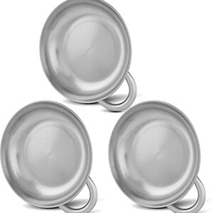 Edelstahlteller für Outdoor-Aktivitäten mit Griff, 18 x 5 cm, 1 Liter Fassungsvermögen, rostfrei, einzelner oder Set
