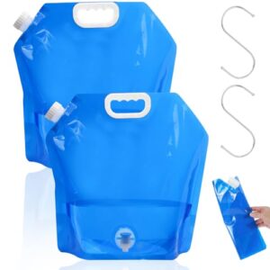 Zwei faltbare 10-Liter-Wasserbehälter von Nutkit für Outdoor-Ausflüge mit Wasserhahn und Tragegriff