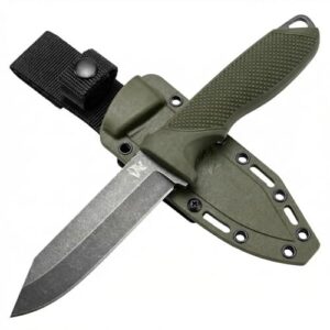 ODENWOLF Reverse Tanto Outdoor Messer mit feststehender Klinge aus D2 Stahl, 11 cm lang, ideal für Bushcraft, Jagd und Überlebensszenarien