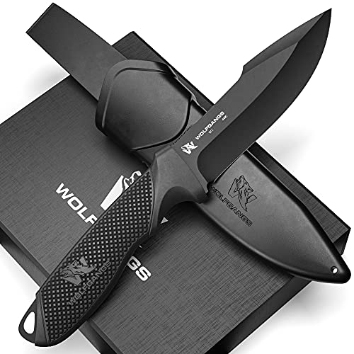 ODENWOLF W1 Outdoor Messer mit feststehender Klinge und Scheide, ideal für Jagd, Überleben und Bushcraft