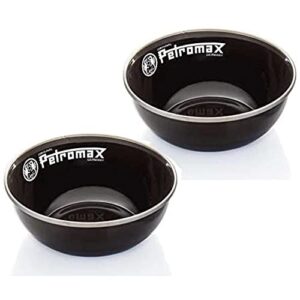 Petromax Emaille Schalen 2er Set schwarz - Leicht, robust und stoßsicher für Camping und Outdoor