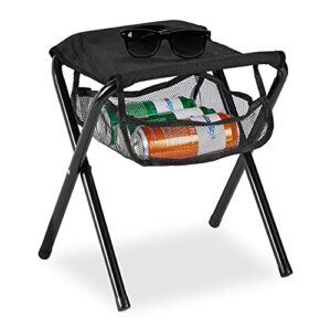 Relaxdays Klapphocker mit Tasche, bis 120 kg belastbar, faltbar und leicht, ideal für Camping oder Zweitwohnung
