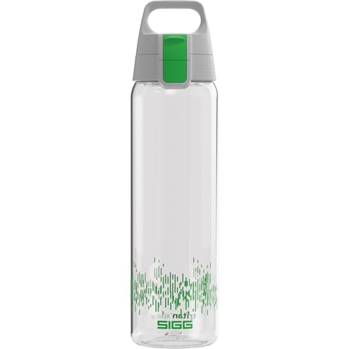 SIGG Tritan Trinkflasche, Sportflasche Total Clear ONE MyPlanet Grün, kohlensäurehaltige Getränke, Spülmaschinenfest und BPA-frei für Sport & Fitness
