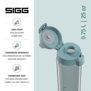 Sigg Tritan Trinkflasche in Blau für Kohlensäurehaltige Getränke, Spülmaschinenfest und BPA-frei